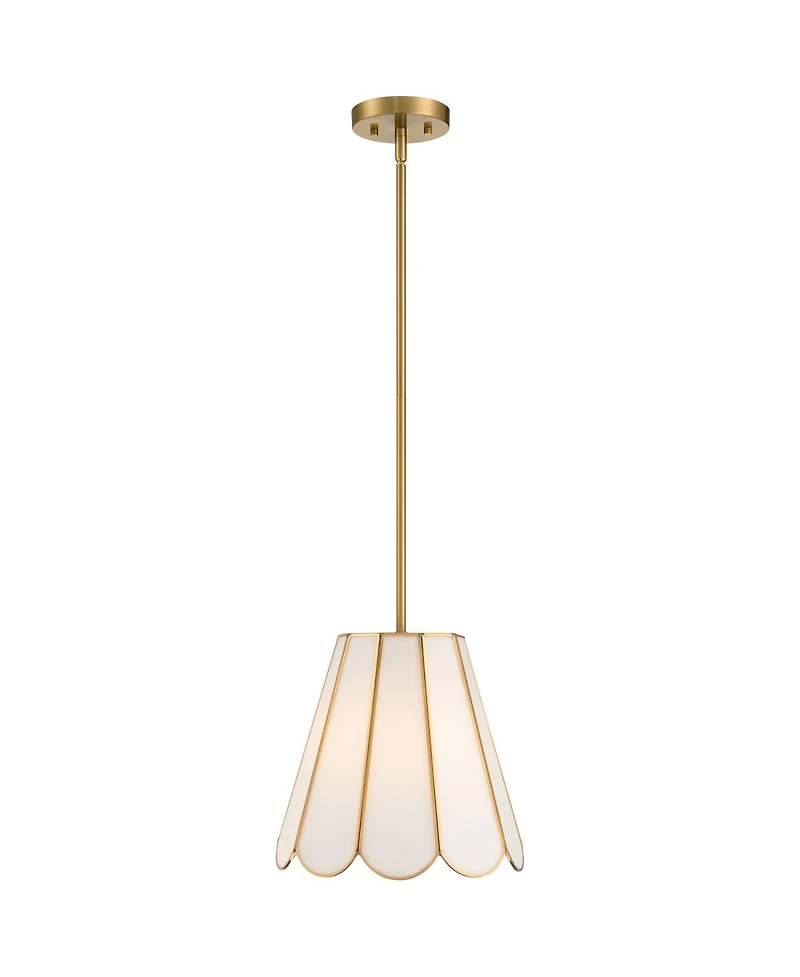 Possini Euro Design Eldridge 12 1/4 Inch Wide Brass and Seashell Mini Pendant Light