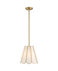 Possini Euro Design Eldridge 12 1/4 Inch Wide Brass and Seashell Mini Pendant Light