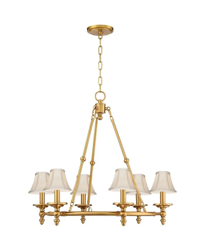 Stiffel Hartley 28 Inch Wide 6-Light Chandelier with Shades