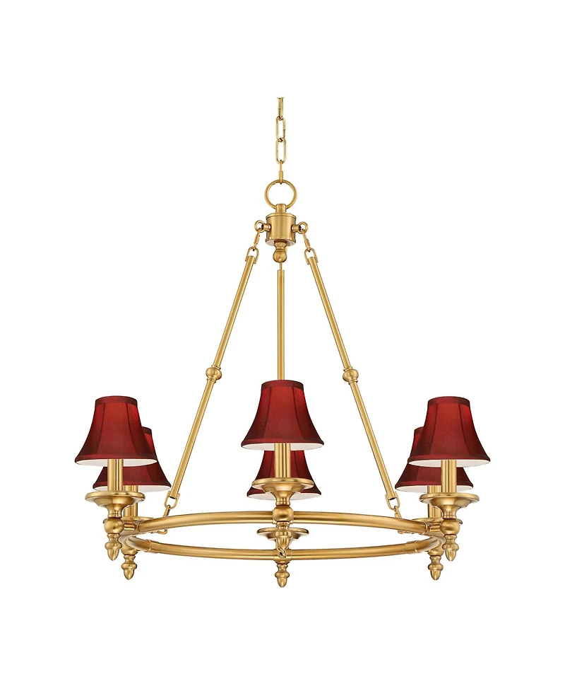 Stiffel Hartley 28 Inch Wide 6-Light Chandelier with Shades