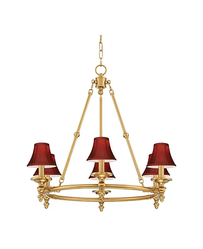 Stiffel Hartley 28 Inch Wide 6-Light Chandelier with Shades