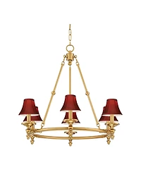 Stiffel Hartley 28 Inch Wide 6-Light Chandelier with Shades