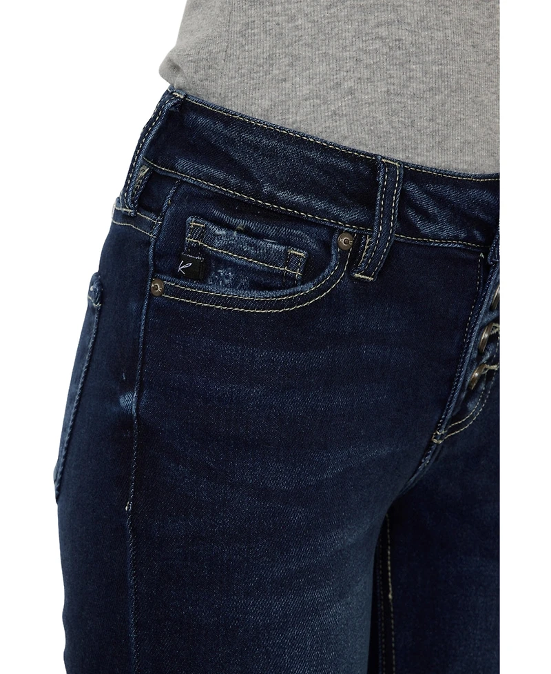 KanCan Women's Lurice Mid Rise Flare Jeans