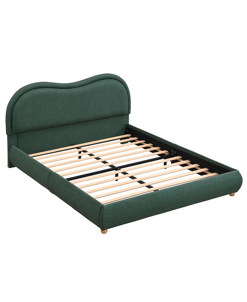 Streamdale Furniture Upholstered Platform Bed with Curved Headboard