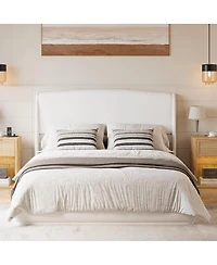 Streamdale Furniture Upholstered Wingback Platform Bed Frame