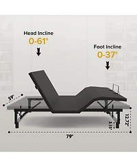 Streamdale Furniture Bed Base with Wireless Remote, Usb Ports and Zero Gravity