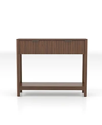 Streamdale Furniture Mid-Century Modern Fluted 2-Drawer Console Table