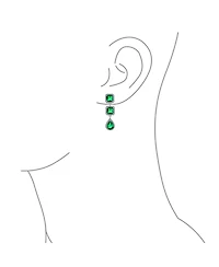 Bling Jewelry Cocktail Fashion Cubic Zirconia Halo Emerald Green Cz Large Statement Teardrop Chandelier Earrings