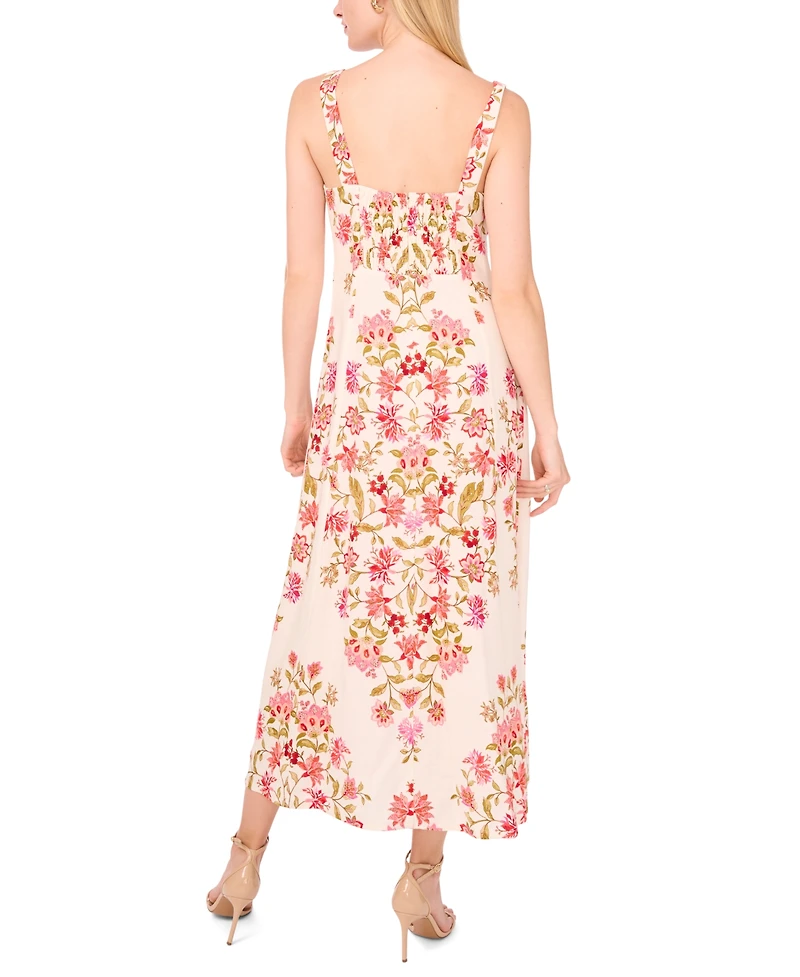 CeCe Women's Square Neck Panel Maxi Dress