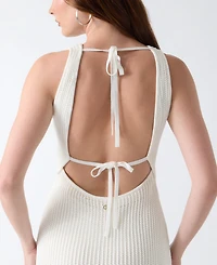 Guess Women's Mayci Sleeveless Beaded Hem Open Crochet Dress