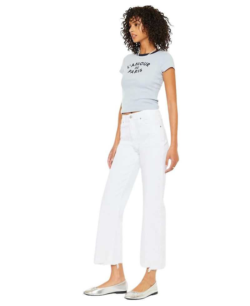 KanCan Women's High Rise Slim Wide Jeans