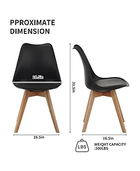 Streamdale Furniture Set of 4 Mid-Century Modern Dining Chairs with Wooden Legs