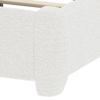 Streamdale Furniture Boucle Cloud Platform Bed with Adjustable Height Headboard