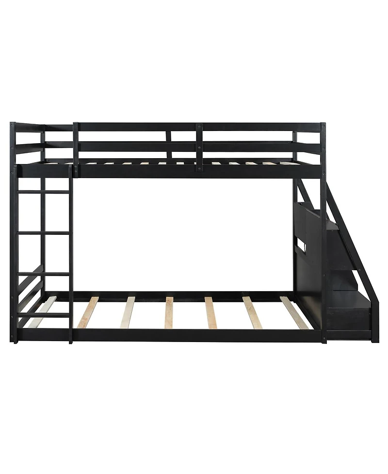 Streamdale Furniture Bed with Led Lights, Usb Ports, Storage Shelves and 2 Drawers