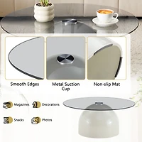 Streamdale Furniture 2-Piece Nesting Coffee Table Set, Glass Top Space-Saving Round Tables