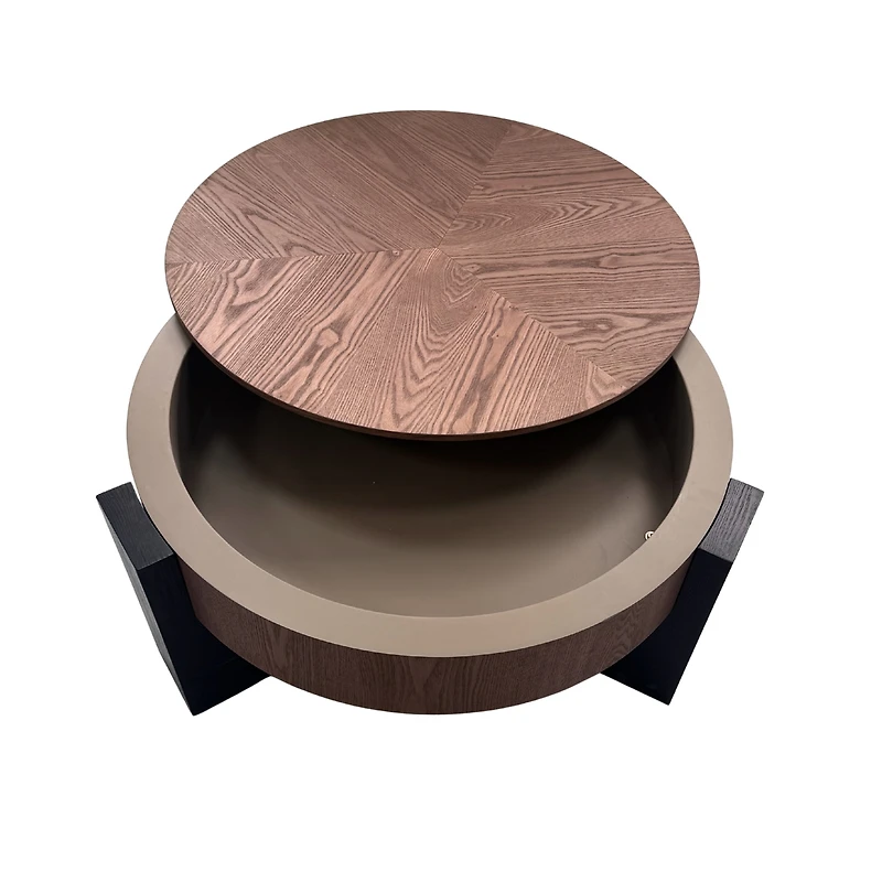 Streamdale Furniture 33'' Round Coffee Table with Hidden Storage