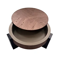 Streamdale Furniture 33'' Round Coffee Table with Hidden Storage