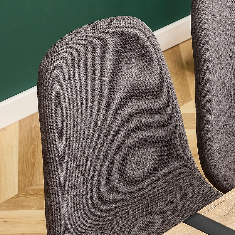 Streamdale Furniture Set of 4 Modern Linen Dining Chairs with Sturdy Metal Legs
