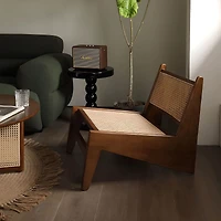 Streamdale Furniture Mid-Century Rattan Accent Chair - Walnut