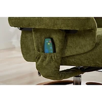 Streamdale Furniture Ergonomic Swivel Recliner Chair with Ottoman, Massage and Heating