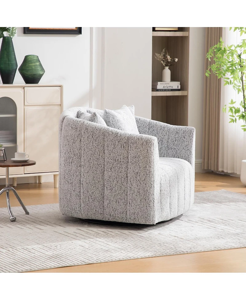 Streamdale Furniture Oversized degree(s) Swivel Barrel Chair with Pillows