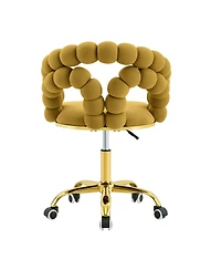 Streamdale Furniture Modern Velvet Swivel Desk Chair with Bubble Back