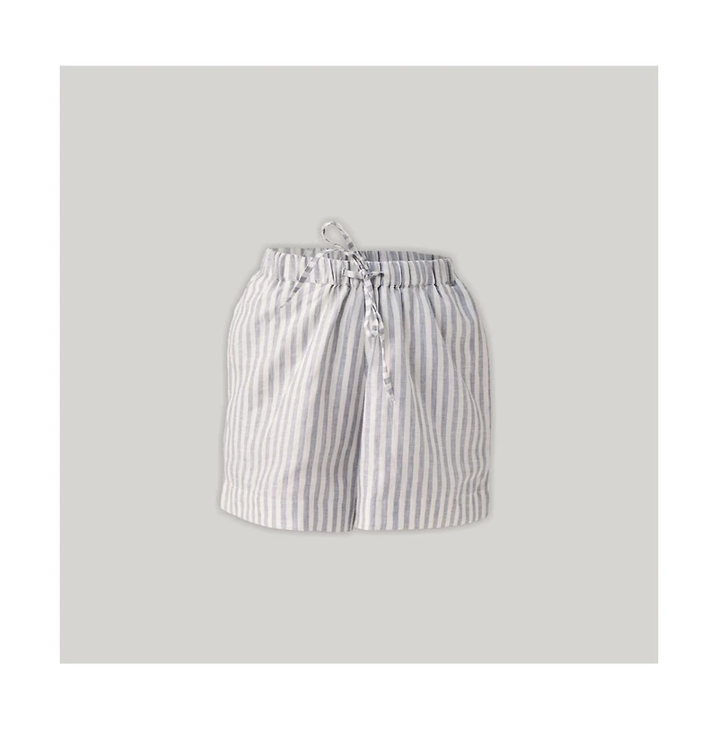 Reistor Women's Striped Linen Drawstring Relaxed Shorts