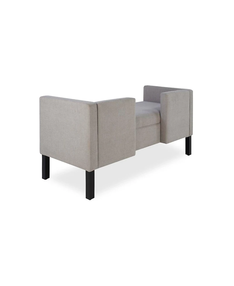 Streamdale Furniture 50" Upholstered Ottoman with 2 Bolster Pillows and Wood Legs