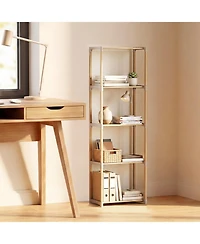 Gymax 2 Piece -Tier Bookshelf with Open Shelves Freestanding Storage Organizer for Home