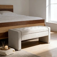 Streamdale Furniture 50" Modern Tufted Upholstered Storage Bench with Soft Close Hinge