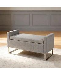 Streamdale Furniture 47" Upholstered Storage Ottoman Bench with Metal Base