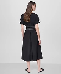 Dkny Women's Smocked Waist Midi Dress