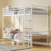 Streamdale Furniture Metal Bunk Bed with Safety Guardrail and Ladder