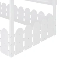 Streamdale Furniture Montessori House Bed with Fence, Storage and Lights (Slats Not Included)