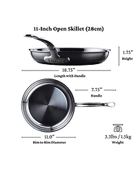 Hestan NanoBond Titanium Stainless Steel 11" Open Skillet