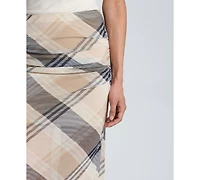 Kenneth Cole Women's Side Ruched Mesh Midi Skirt