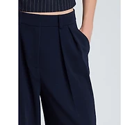 Kenneth Cole Women's High-Rise Wide Leg Pleated Pants