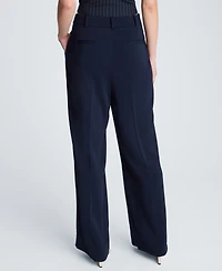 Kenneth Cole Women's High-Rise Wide Leg Pleated Pants