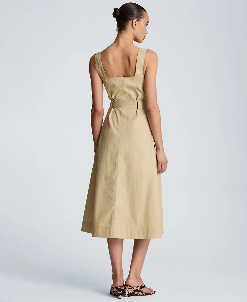 Kenneth Cole Women's Cotton-Blend Cargo Midi Dress