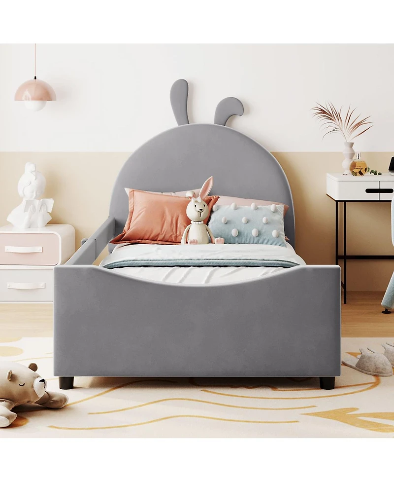 Streamdale Furniture Upholstered Daybed with Rabbit Ear Shaped Headboard