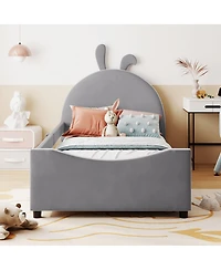 Streamdale Furniture Upholstered Daybed with Rabbit Ear Shaped Headboard