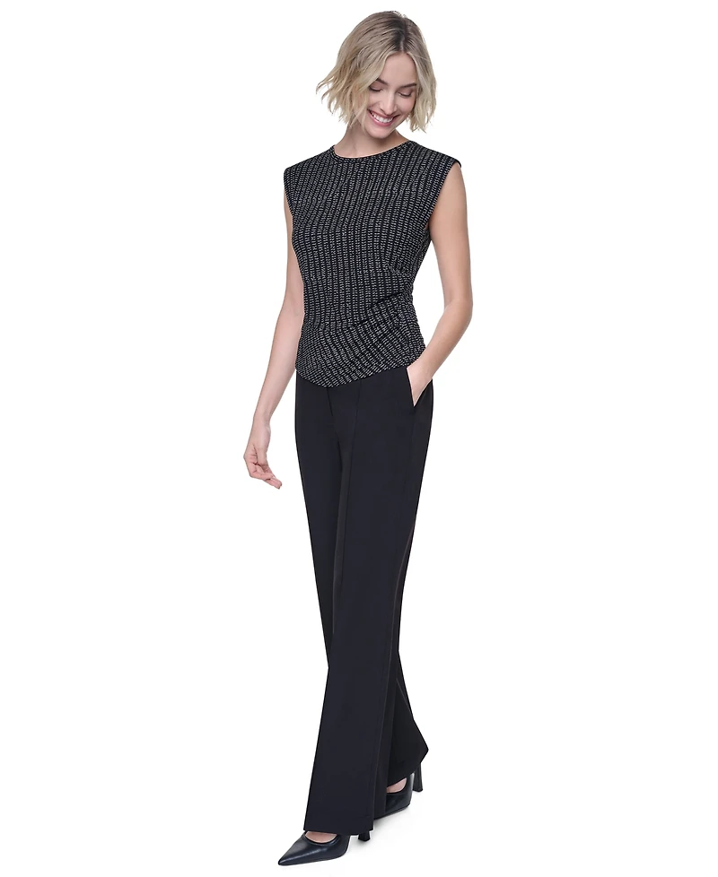 Dkny Women's Asymmetrical Sleeveless Knit Top