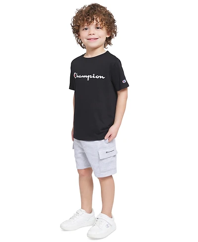Champion Boys' 4-7 Crewneck T-Shirt and Cargo Shorts, 2-Piece Set