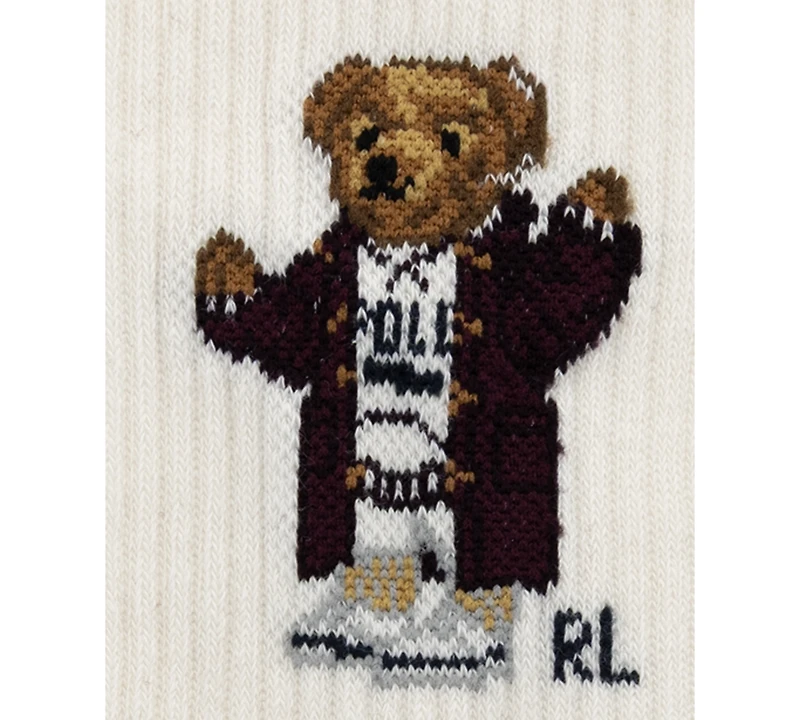 Polo Ralph Lauren Boys' 4-11 Duffel Coat Bear Socks, 4-Pack