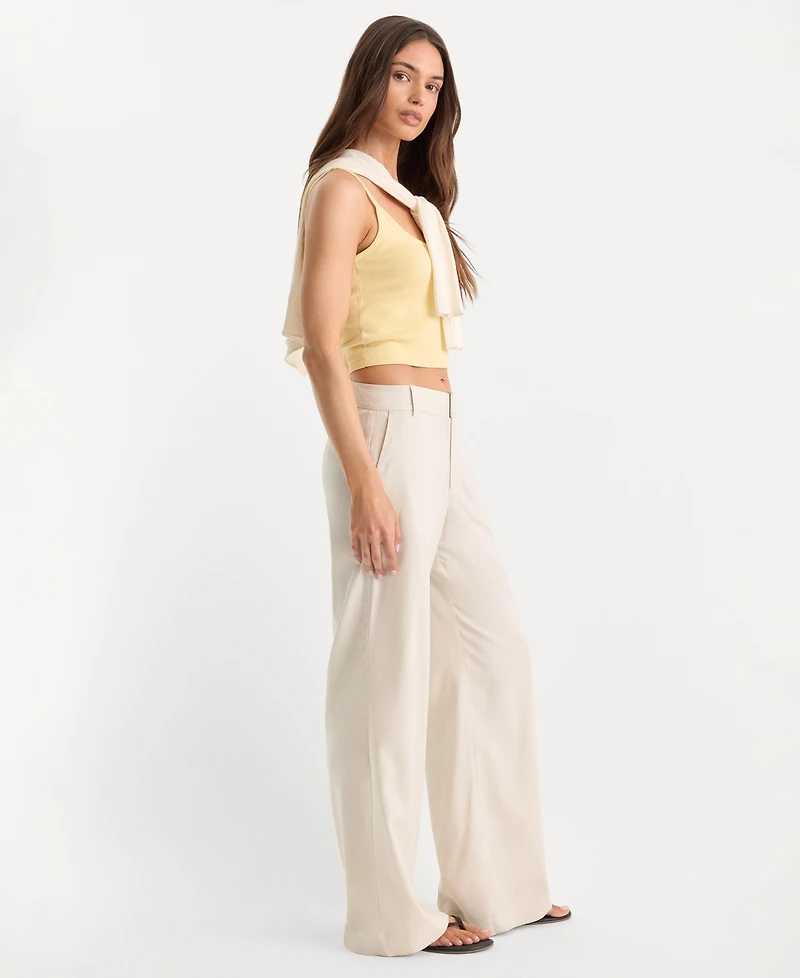 Good American Women's Mid-Rise Hook-and-Eye Front Pants