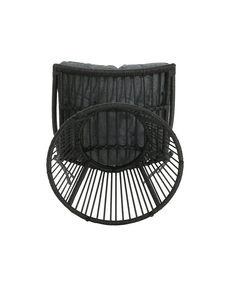 Streamdale Furniture Retro Boho Wicker Papasan High-Back Lounge Chair