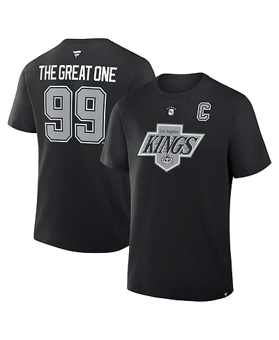 Fanatics Men's Wayne Gretzky Black Los Angeles Kings Retired Player Nickname T-Shirt