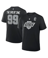 Fanatics Men's Wayne Gretzky Black Los Angeles Kings Retired Player Nickname T-Shirt