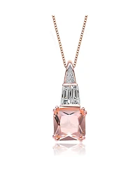 Genevive 18K Rose Gold Plated Cubic Zirconia Pendant Necklace