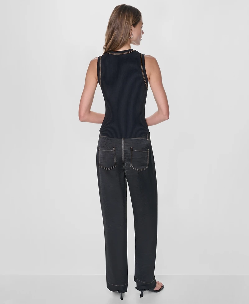 Dkny Women's Contrast Stitch Tank Top